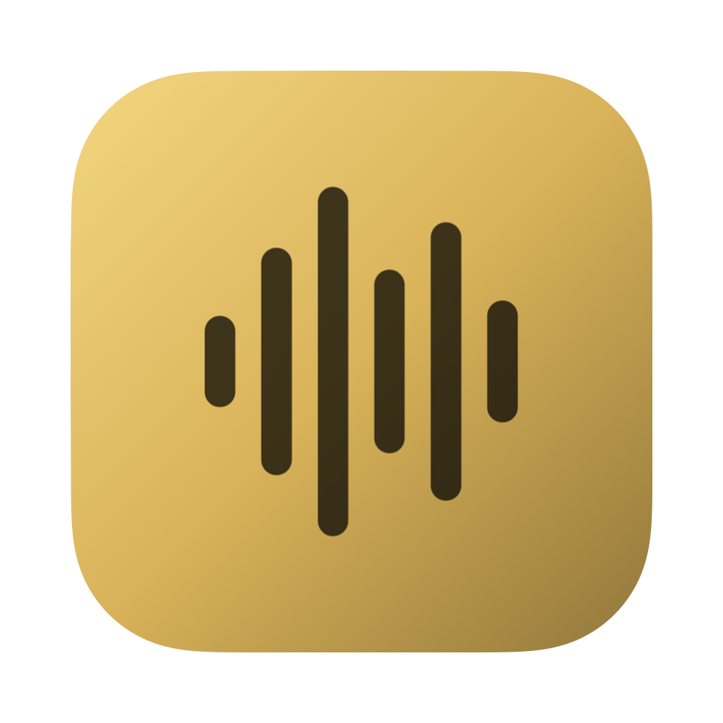 Champagne app icon — a white C on a champagne-gold field
